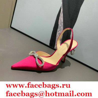 Mach  &  Mach 9cm heel Women's rouge Satin Double Bow Pumps